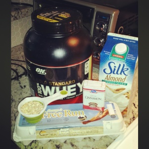 Ingredients for Oatmeal Protein Pancakes